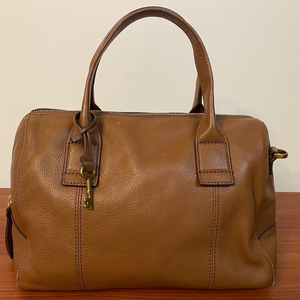 FOSSIL WOMEN'S JORI SMALL LEATHER SATCHEL BROWN LEATHER W/STRAP SBH1716